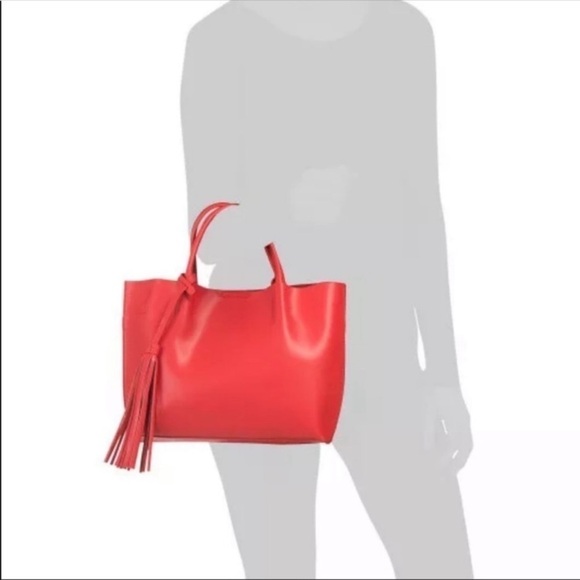 Co-lab bag Colab Christopher kon vegan Leather satchel tote Red NWT - Picture 3 of 10
